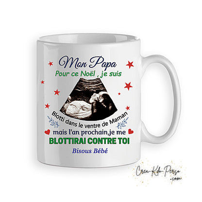 mug  cadeau noël personnalisé échographie futur papa