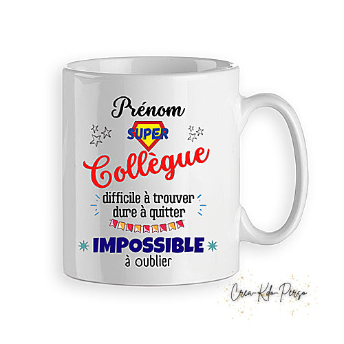 mug personnalisé cadeau collègue