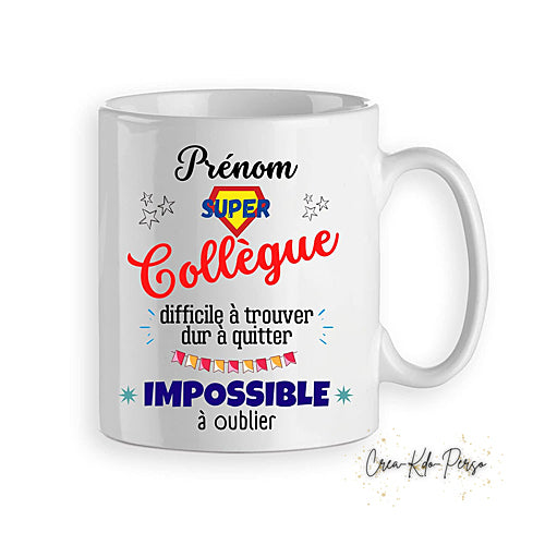 mug personnalisé cadeau collègue