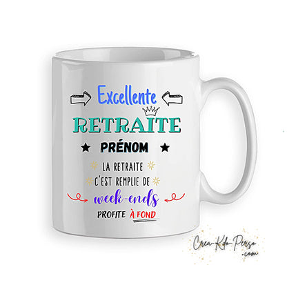 Mug cadeau départ en retraite profite à fond personnalisé
