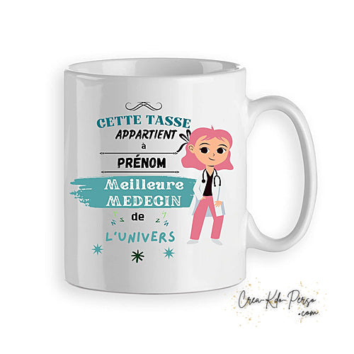 Mug Médecin Docteur meilleur de l'univers personnalisé (modèle1)