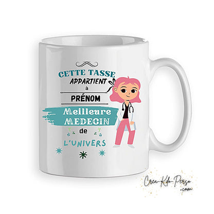 Mug Médecin Docteur meilleur de l'univers personnalisé (modèle1)