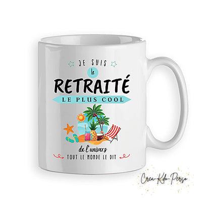 Mug cadeau départ en retraite profite à fond personnalisé