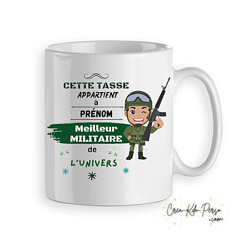 Mug meilleur Militaire de l'univers personnalisé