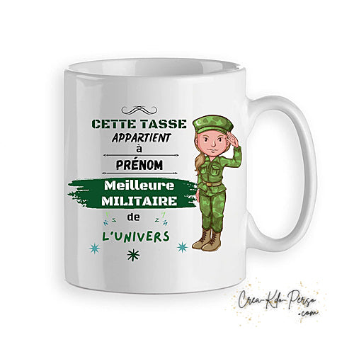 Mug meilleur Militaire de l'univers personnalisé