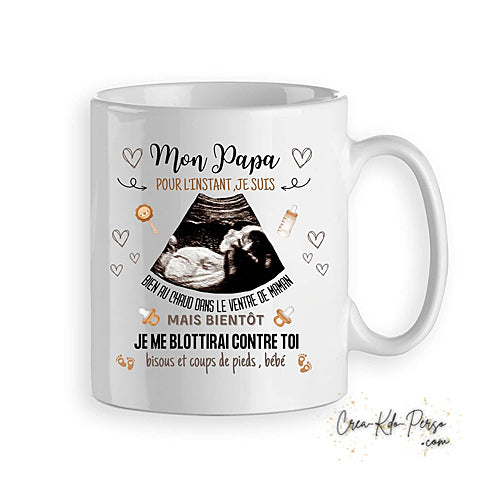 mug cadeau personnalisé échographie futur papa