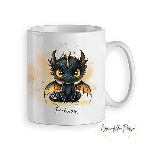 Mug Dragon noir style furie nocturne personnalisé