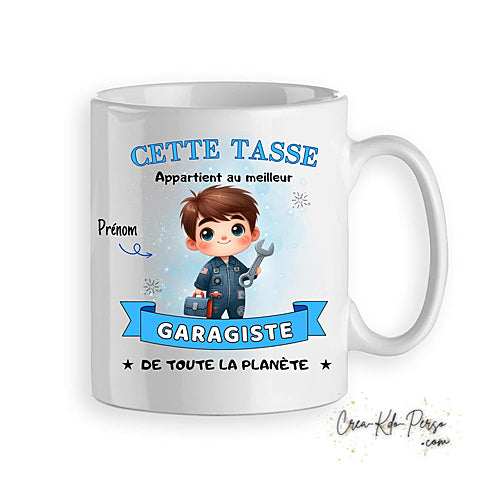 Mug cadeau meilleur Garagiste de la planète personnalisé