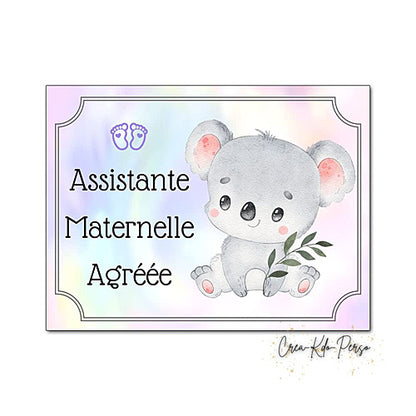 Plaque Assistante maternelle agréée panneau de porte nounou nourrice