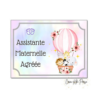 Plaque Assistante maternelle agréée panneau de porte nounou nourrice