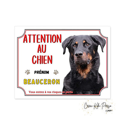 Plaque Attention au chien Beauceron