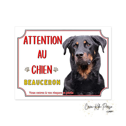 Plaque Attention au chien Beauceron
