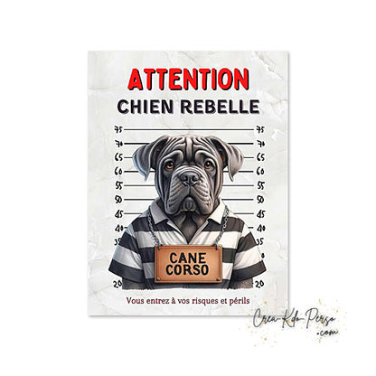 Plaque Cane Corso je monte la garde  panneau de portail Attention au chien