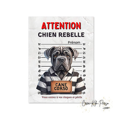 Plaque Cane Corso je monte la garde  panneau de portail Attention au chien