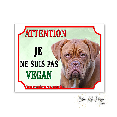 Plaque de portail dogue de bordeaux Attention au chien panneau je monte la garde