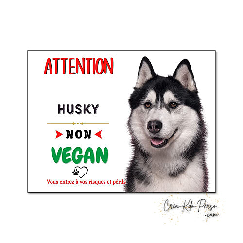 Plaque Husky panneau de portail Attention au chien