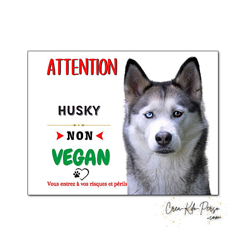 Plaque Husky panneau de portail Attention au chien