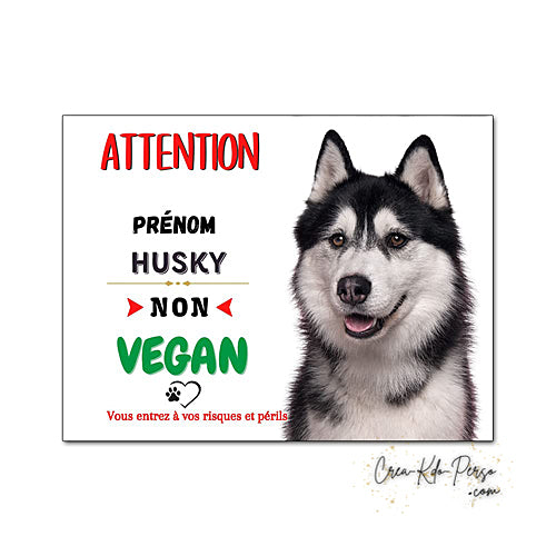 Plaque Husky panneau de portail Attention au chien