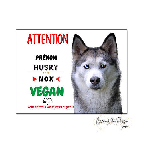 Plaque Husky panneau de portail Attention au chien