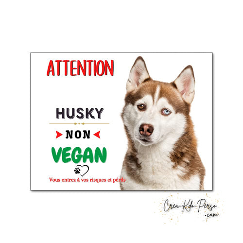 Plaque Husky panneau de portail Attention au chien
