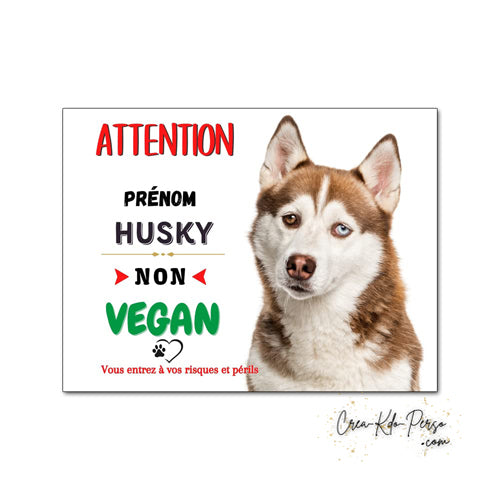 Plaque Husky panneau de portail Attention au chien