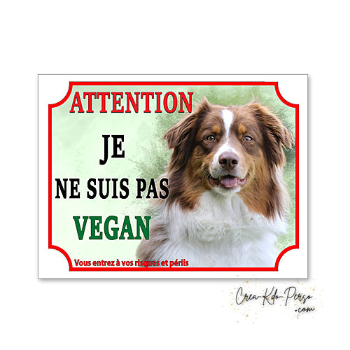 Plaque Berger Australien Panneau de portail Attention au chien je monte la garde
