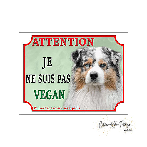 Plaque Berger Australien Panneau de portail Attention au chien je monte la garde