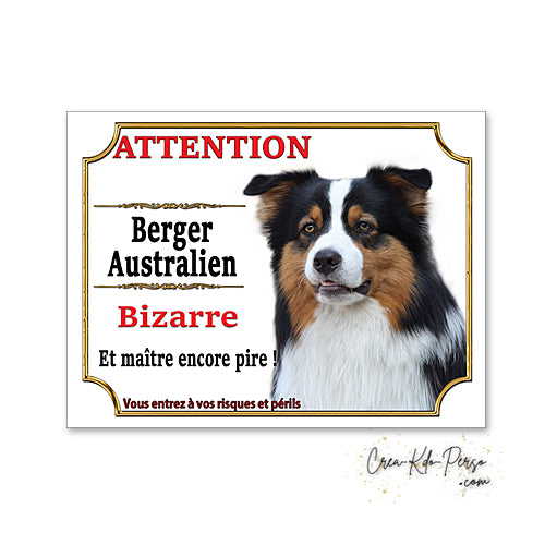 Plaque Berger Australien Panneau de portail Attention au chien