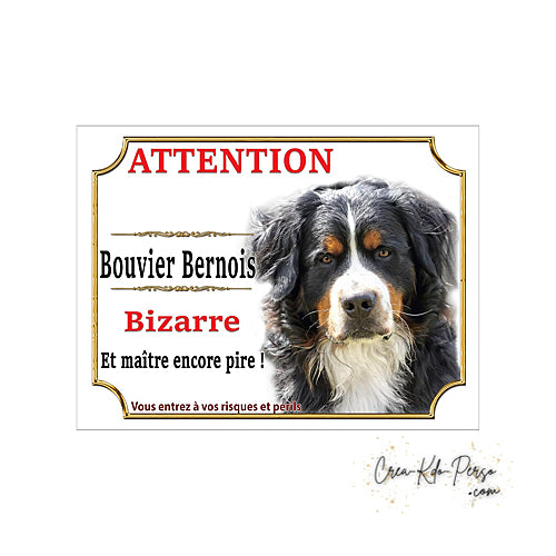 Plaque Bouvier Bernois Attention au chien Panneau de portail je monte la garde