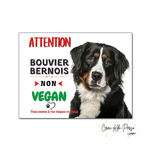 Plaque Bouvier Bernois Attention au chien Panneau de portail je monte la garde
