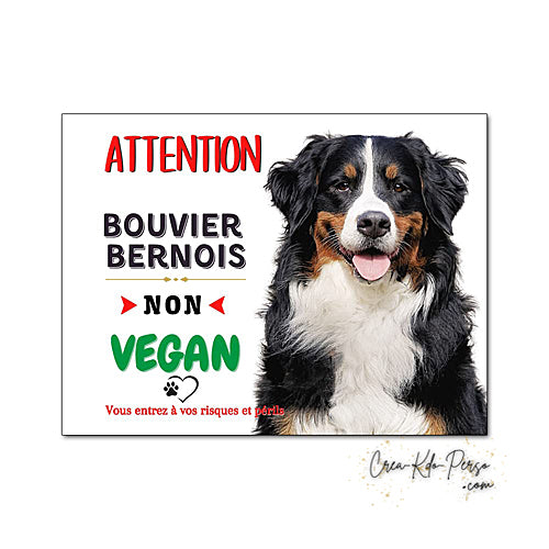 Plaque Bouvier Bernois Attention au chien Panneau de portail je monte la garde