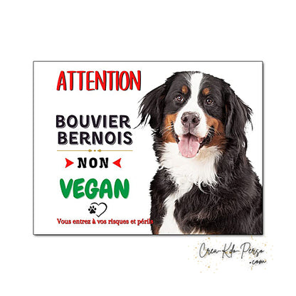 Plaque Bouvier Bernois Attention au chien Panneau de portail je monte la garde