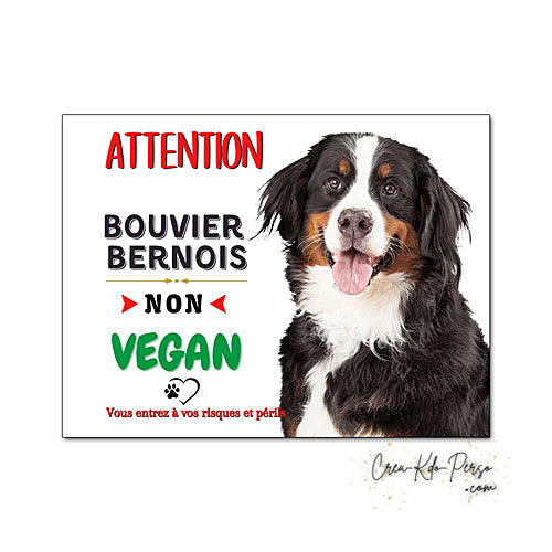 Plaque Bouvier Bernois Attention au chien Panneau de portail je monte la garde