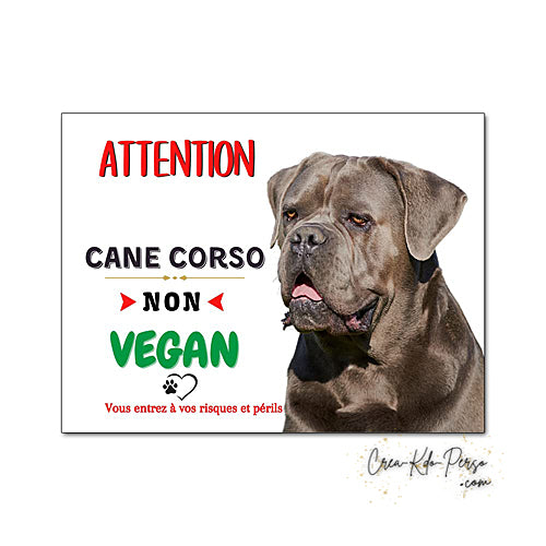 Plaque Cane Corso je monte la garde  panneau de portail Attention au chien