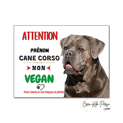 Plaque Cane Corso je monte la garde  panneau de portail Attention au chien