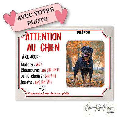 plaque attention au chine personnalisée photo