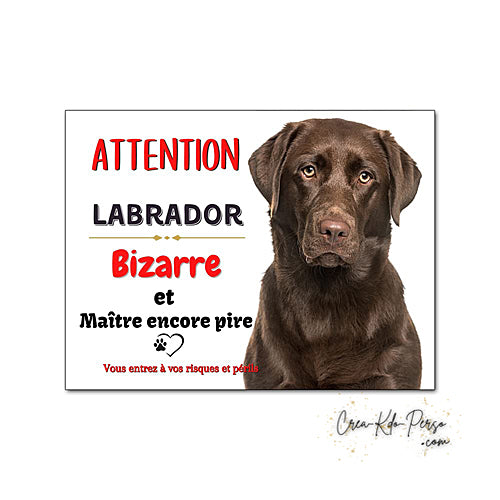 Plaque de portail labrador Attention au chien panneau je monte la garde