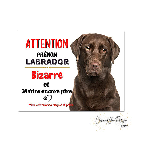 Plaque de portail labrador Attention au chien panneau je monte la garde