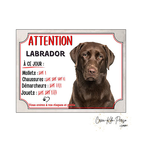 Plaque de portail labrador Attention au chien panneau je monte la garde