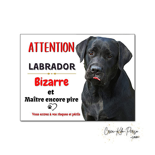 Plaque de portail labrador Attention au chien panneau je monte la garde