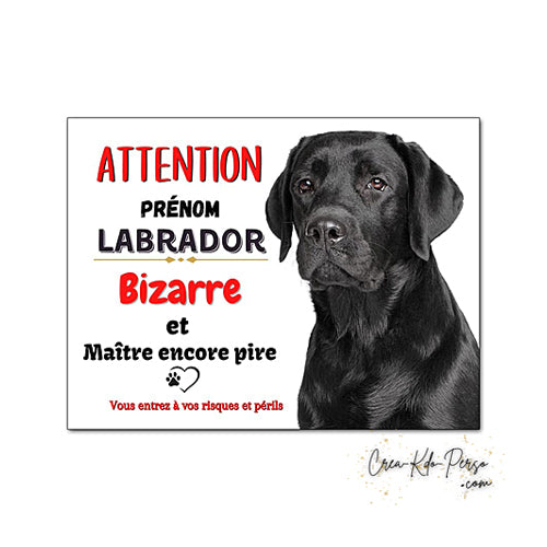 Plaque de portail labrador Attention au chien panneau je monte la garde