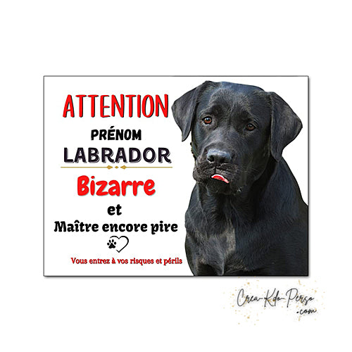 Plaque de portail labrador Attention au chien panneau je monte la garde