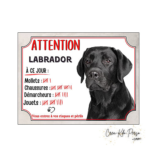 Plaque de portail labrador Attention au chien panneau je monte la garde