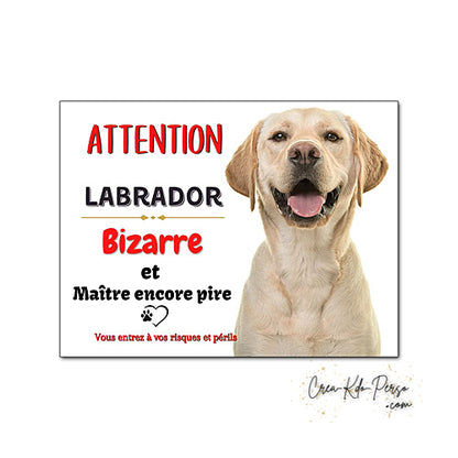 Plaque de portail labrador Attention au chien panneau je monte la garde