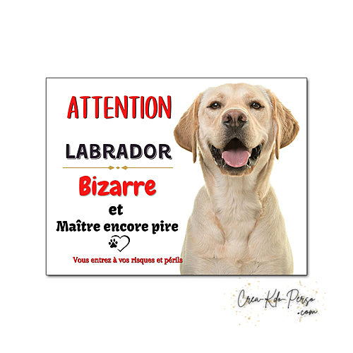 Plaque de portail labrador Attention au chien panneau je monte la garde