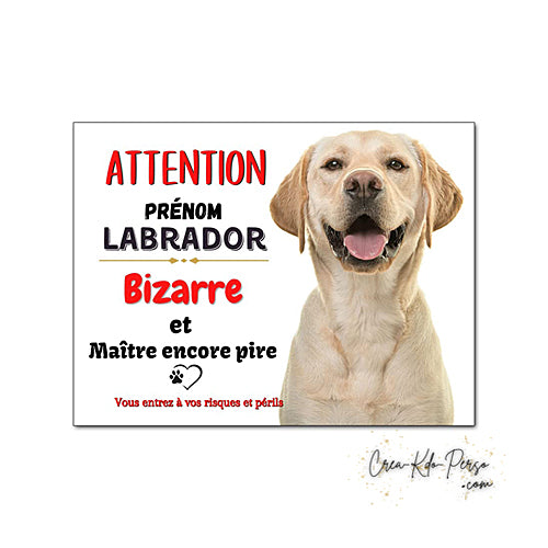 Plaque de portail labrador Attention au chien panneau je monte la garde