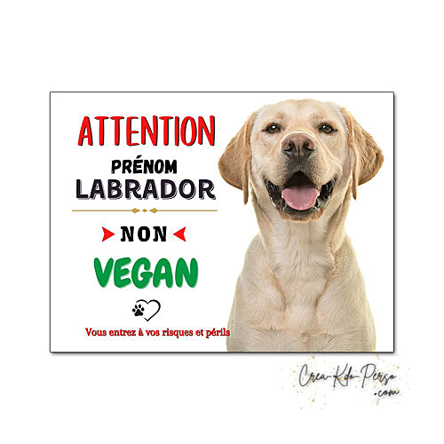 Plaque de portail labrador Attention au chien panneau je monte la garde