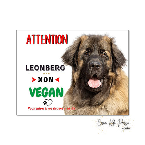Plaque Leonberg Attention au chien panneau de portail