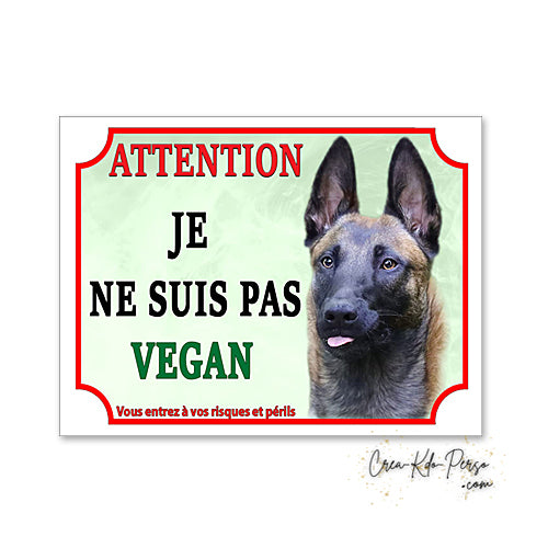 Plaque de portail Malinois Attention au chien panneau je monte la garde