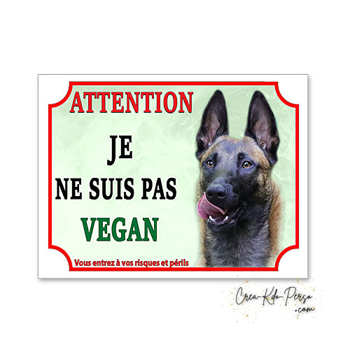 Plaque de portail Malinois Attention au chien panneau je monte la garde